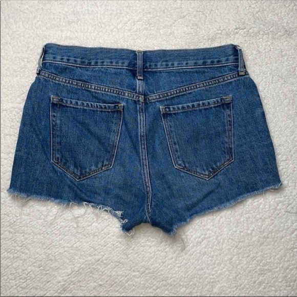 Old Navy Boyfriend Cut Off Jeans Denim embroidered Stars Distressed Size 0 - Picture 5 of 6